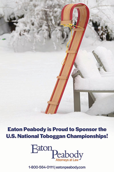 Eaton Peabody Attorney at Law Camden Snow Bowl Toboggan Nationals Sponsor