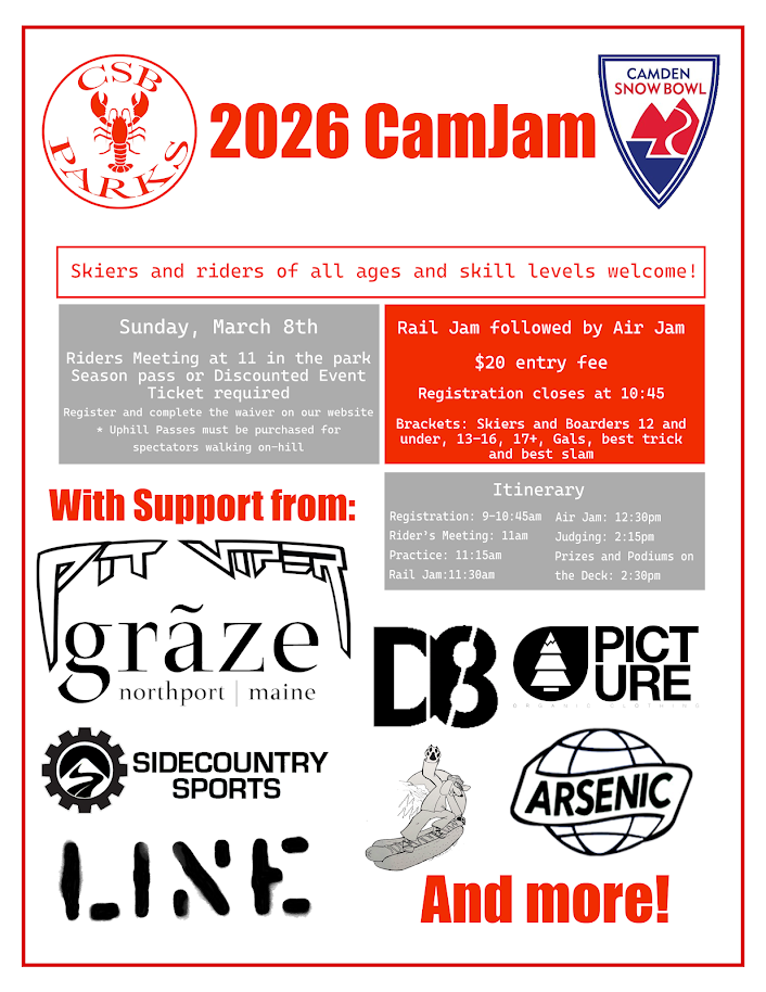 CamJam Flier full sponsors discount ticket 3.8